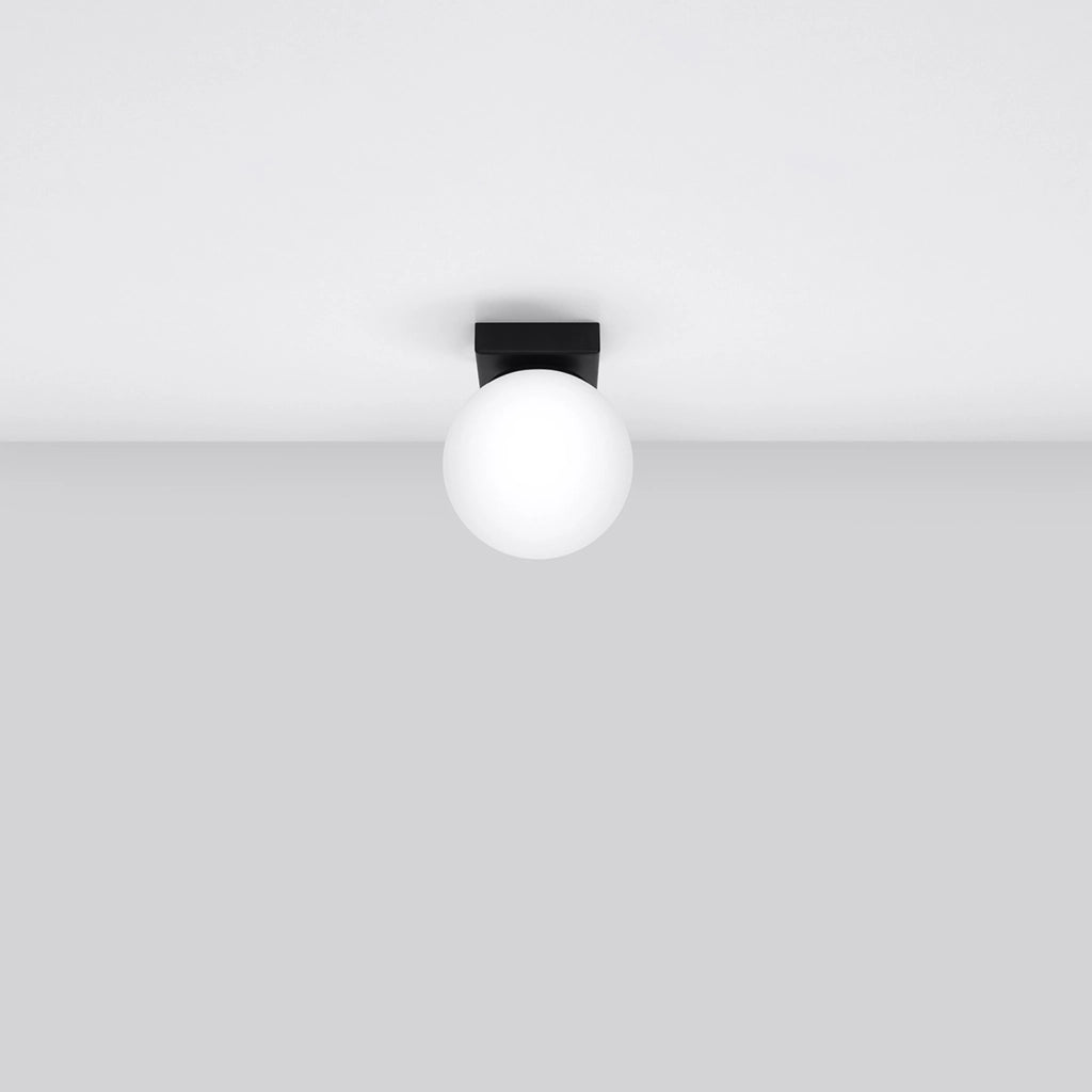 Plafoniera Pure Lume SOLEDA nera sfera vetro 1xG9