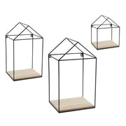 MAURY'S INDUSTRIAL BACHECHE IN METALLO CON MENSOLE IN LEGNO SET 3 PZ