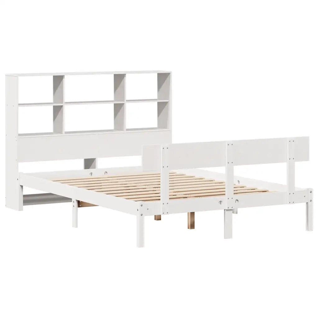 Letto Libreria senza Materasso Bianco 120x190 cm Legno di Pino 3321797