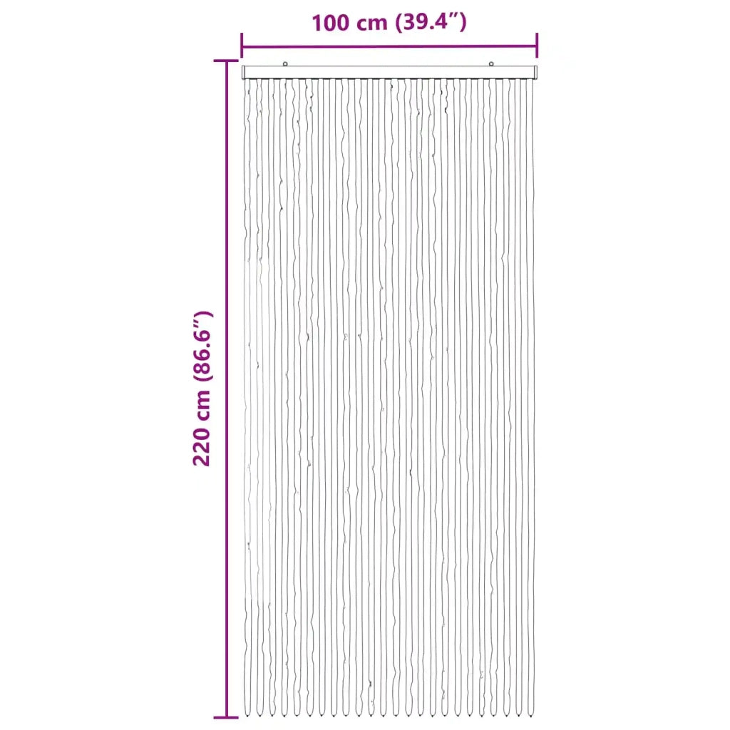 Tenda per insetti in chenille Grigio e Nero 100 x 220 cm 42034426