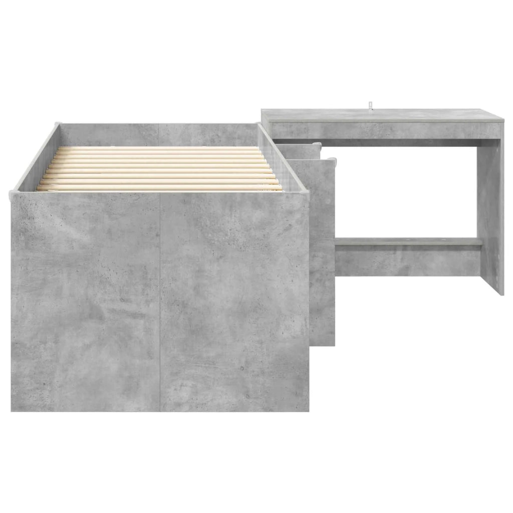 Struttura del Letto con Scrivania 2 pz Grigio Cemento 3423449