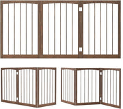 Cancelletto in Legno per Cani 159 x 76 cm, Recinto per Bambini, Cancello Pieghevole a 3 Pannelli per Porte, Scale e Corridoi (Naturale)