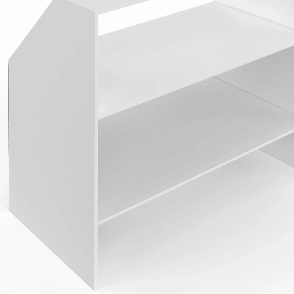 IDMarket - TOMI Scaffale inclinato a 2 livelli 100 x 50 x 70/110 cm bianco