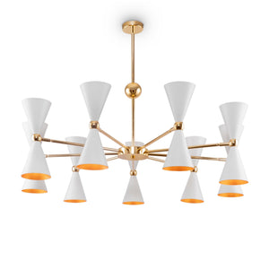 Lampada pendente Modern in Metallo Vesper Bianco con Oro