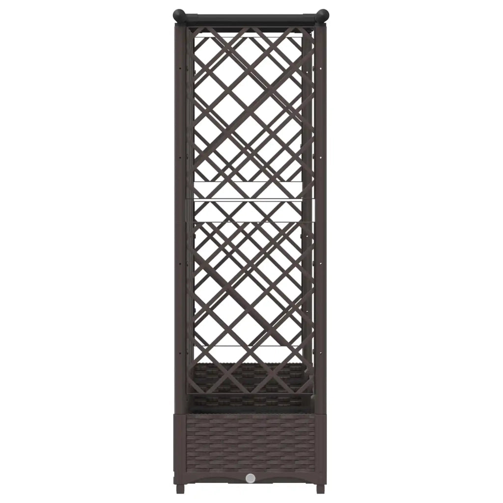 Letto Rialzato con Griglia e Tetto Marrone 202,5 x 40 x 123 cm 42032523
