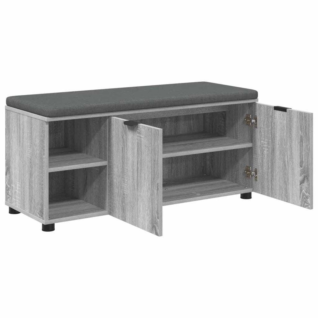 Panca per ingresso con cuscino Sonoma grigia 100 x 38 x 46 cm