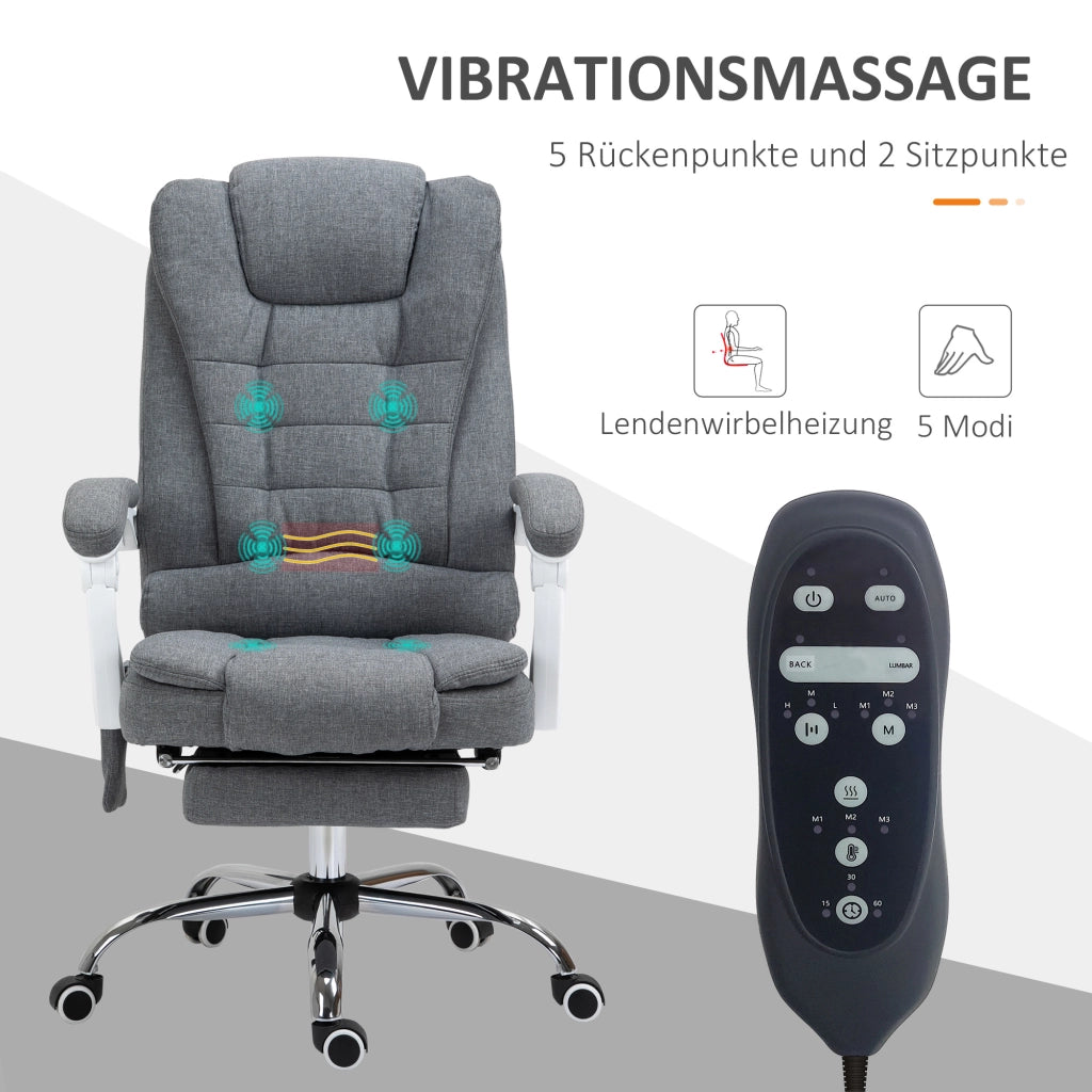 Sedia da ufficio con schienale regolabile e rotelle ¨C zephmum ¨C Grigio