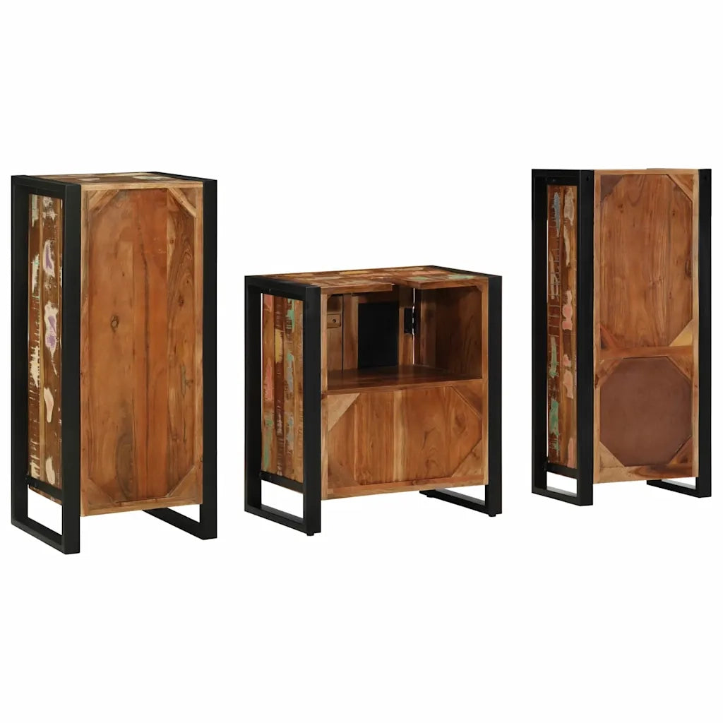 Set di mobili per il bagno 3 pcs Legno Recuperato Massello 3305617