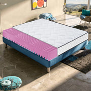 Materasso 160x190 cm in Memory Foam, Doppio Comfort H2/H3, Rivestimento Sfoderabile, 7 Zone, 100% Made in Italy