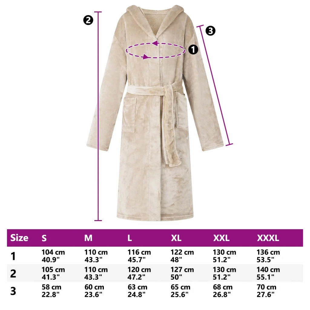 Accappatoio con Cappuccio Beige s Flanella CFW3181495