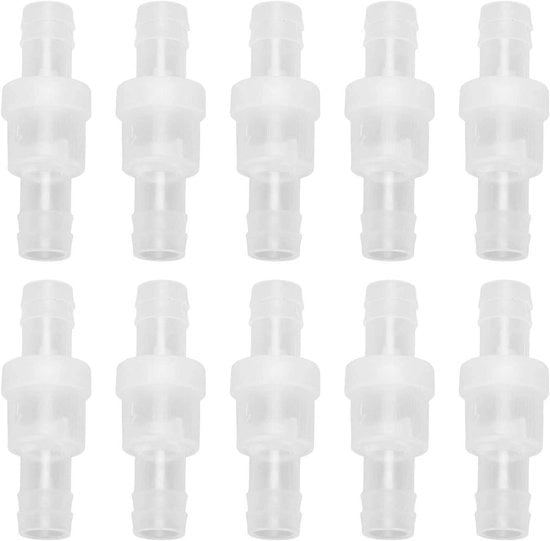 10 pezzi di valvola di ritorno trasparente per tubo di raccordo con valvola di ritorno a molla per industria chimica (12mm)