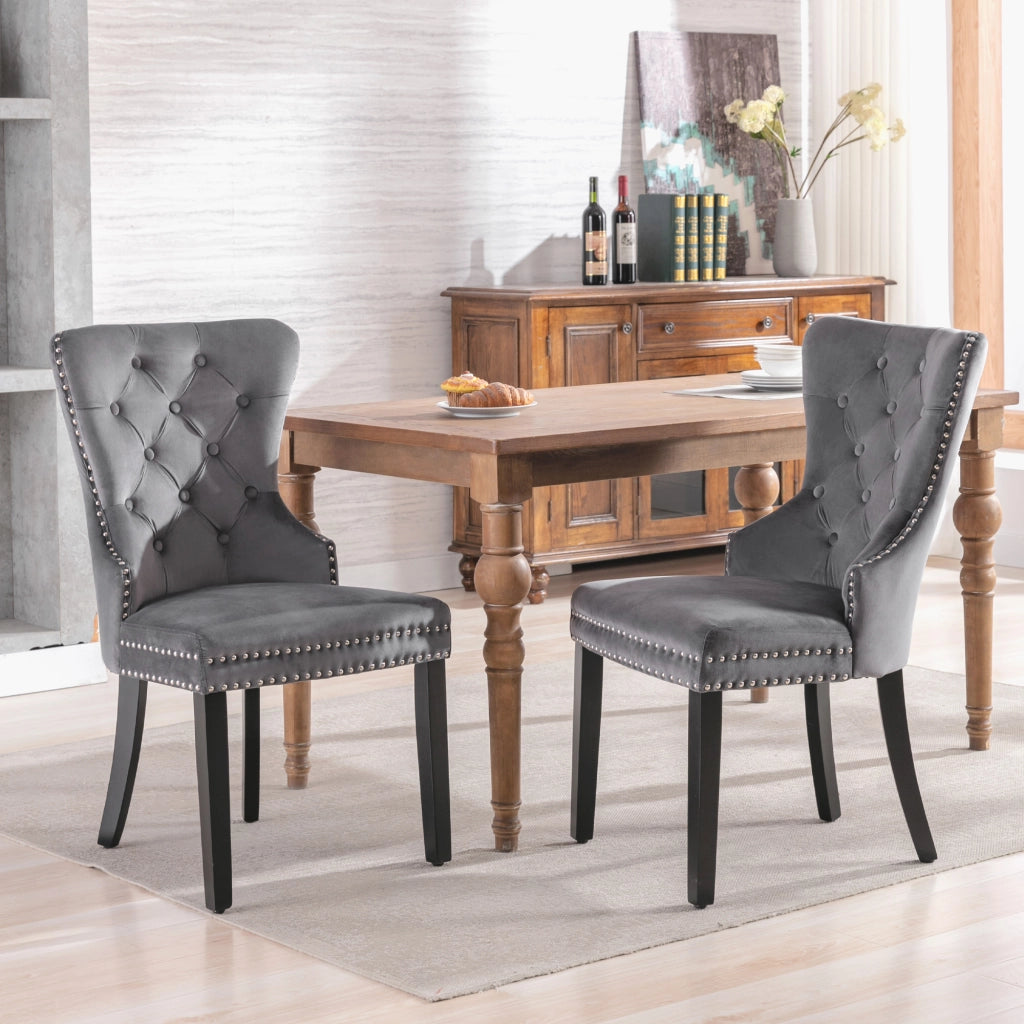 SEDIA da pranzo Set da 4 pezzi 51x51x97 cm Grigio in velluto