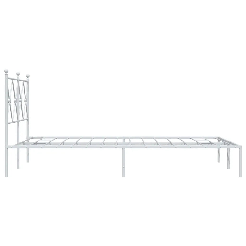 Giroletto con Testiera-Struttura Letto con testiera in Metallo Bianco 120x200 cm 951075