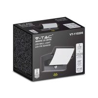 Luce a parete a LED da 20 W con sensore nero da 3000k, IP65