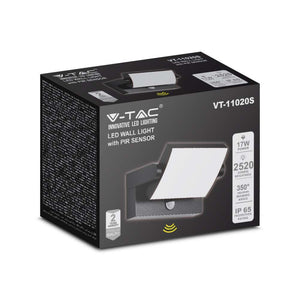 Luce a parete a LED da 20 W con sensore nero da 3000k, IP65
