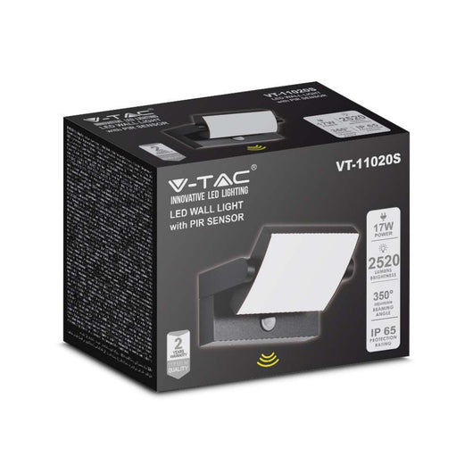 Luce a parete a LED da 20 W con sensore nero da 3000k, IP65