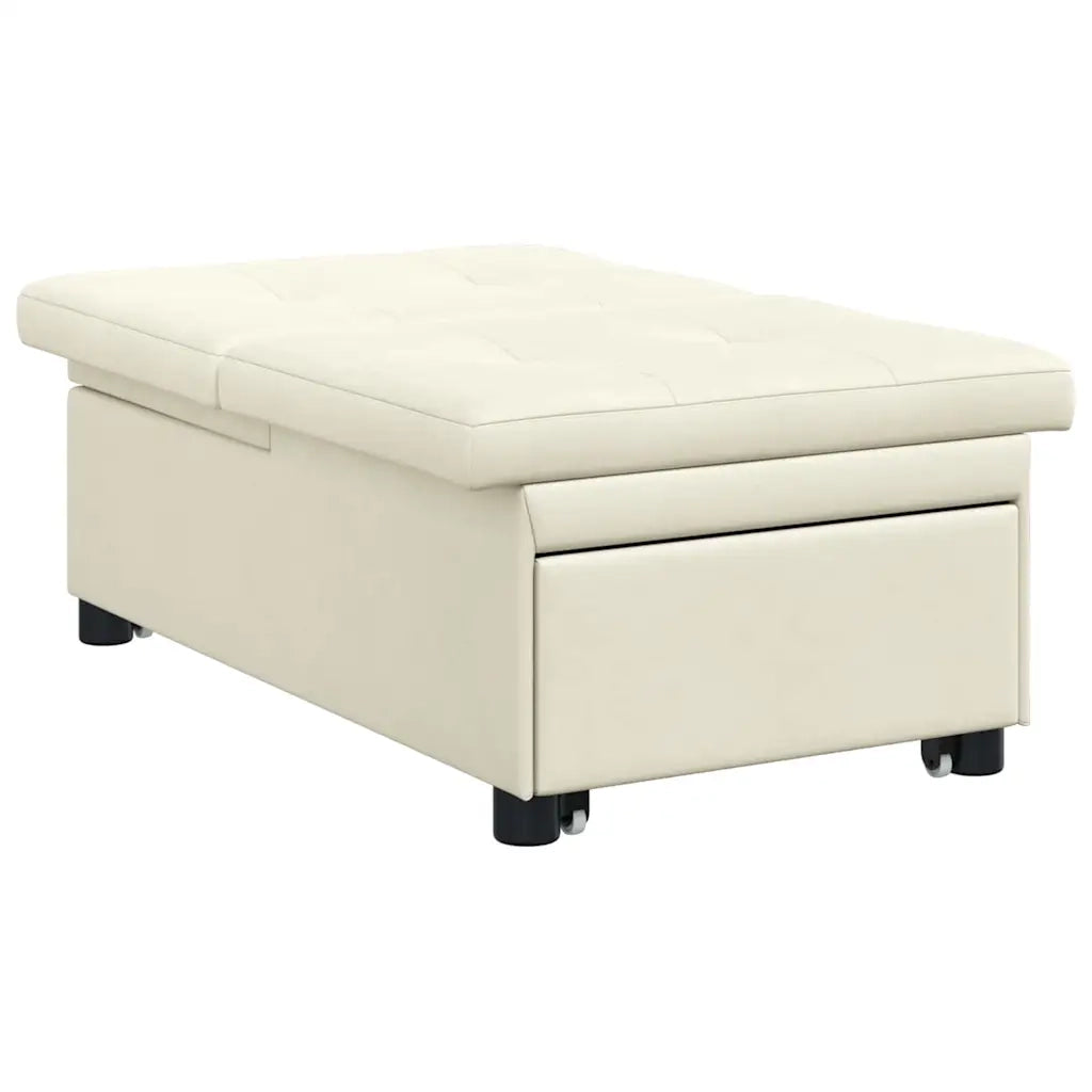 Divano letto Crema 194 x 67 x 82 cm Velluto 42008602