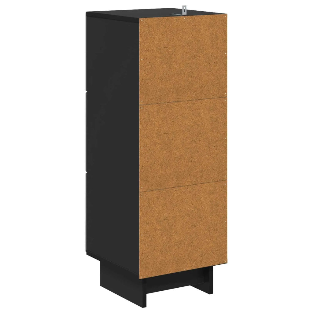 Mobile con Cassetti Nero 33 x 34,5 x 90 cm Legno ingegnerizzato 893926