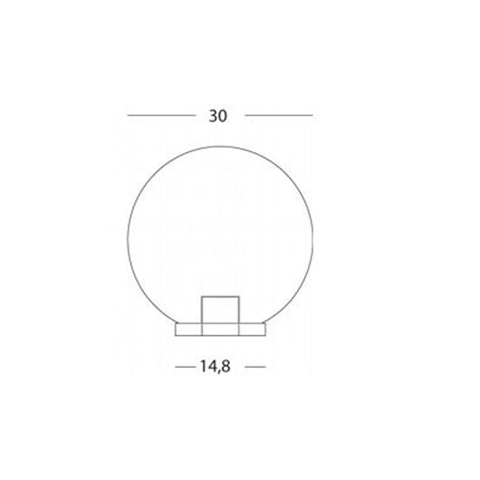 Testa-Palo 1 Luce Globo In Termoplastco Sfera Ø 30 Cm Nero - Trasparente