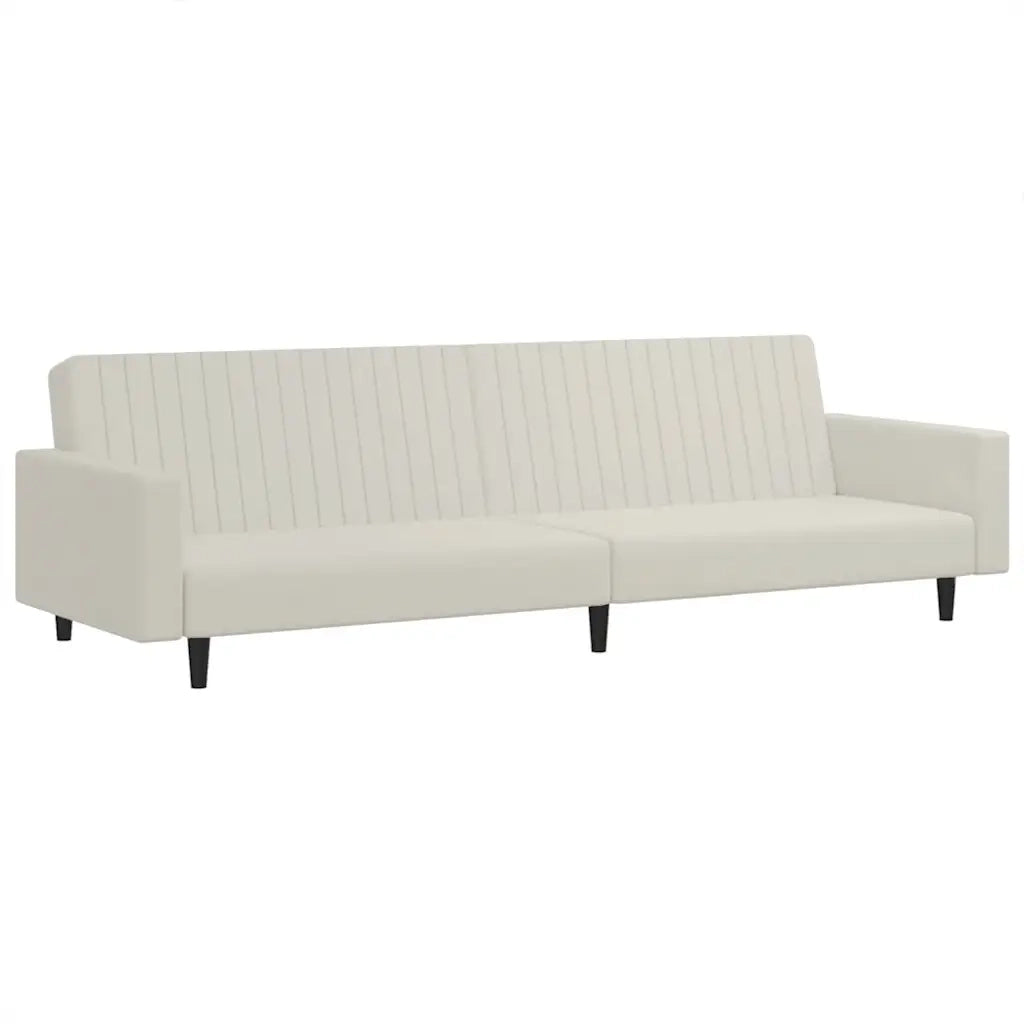 Divano letto | Sof¨¤ letto | Letto singolo a 2 Posti Crema in Velluto