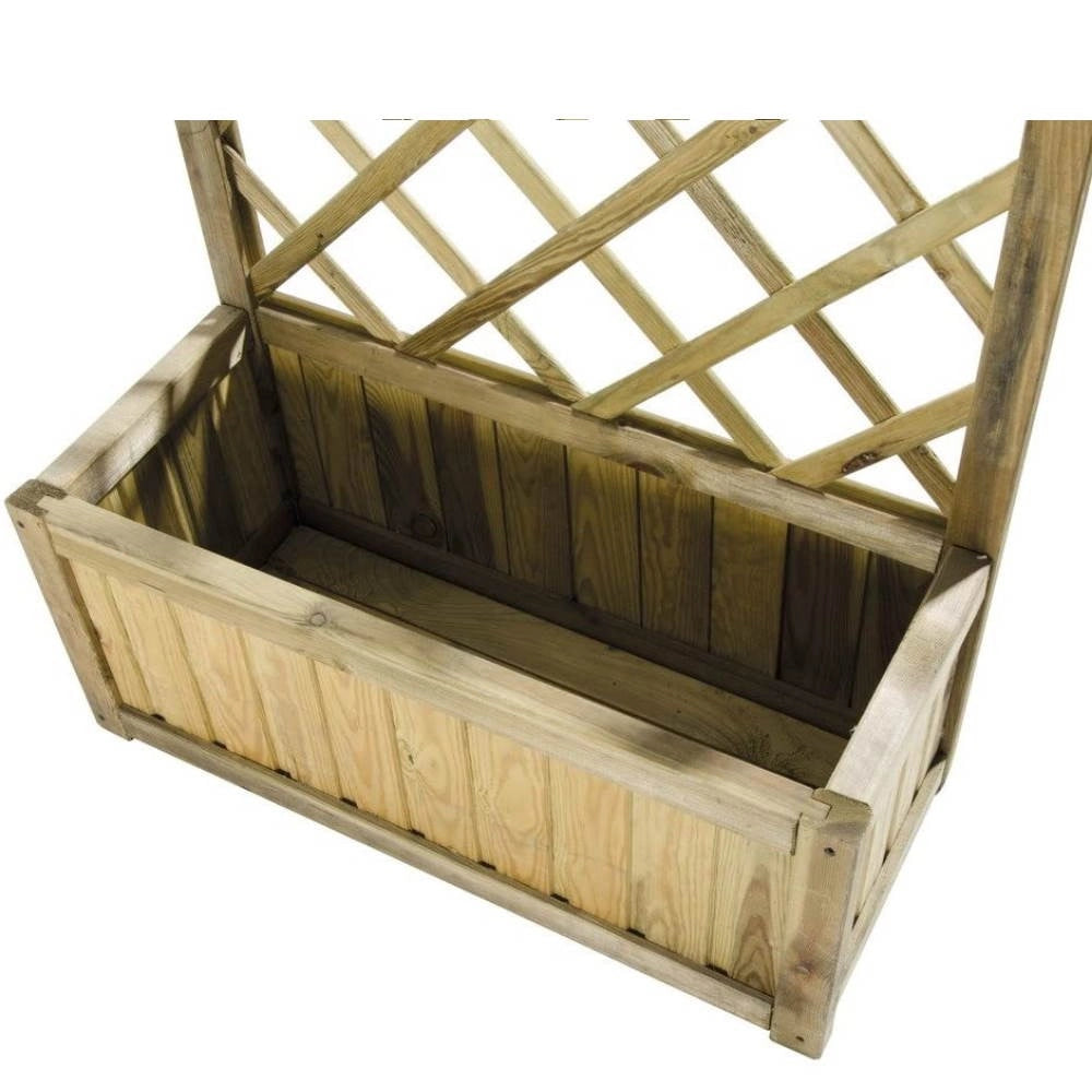 Fioriera con griglia autoclavata 75x30x140 per arredo giardino