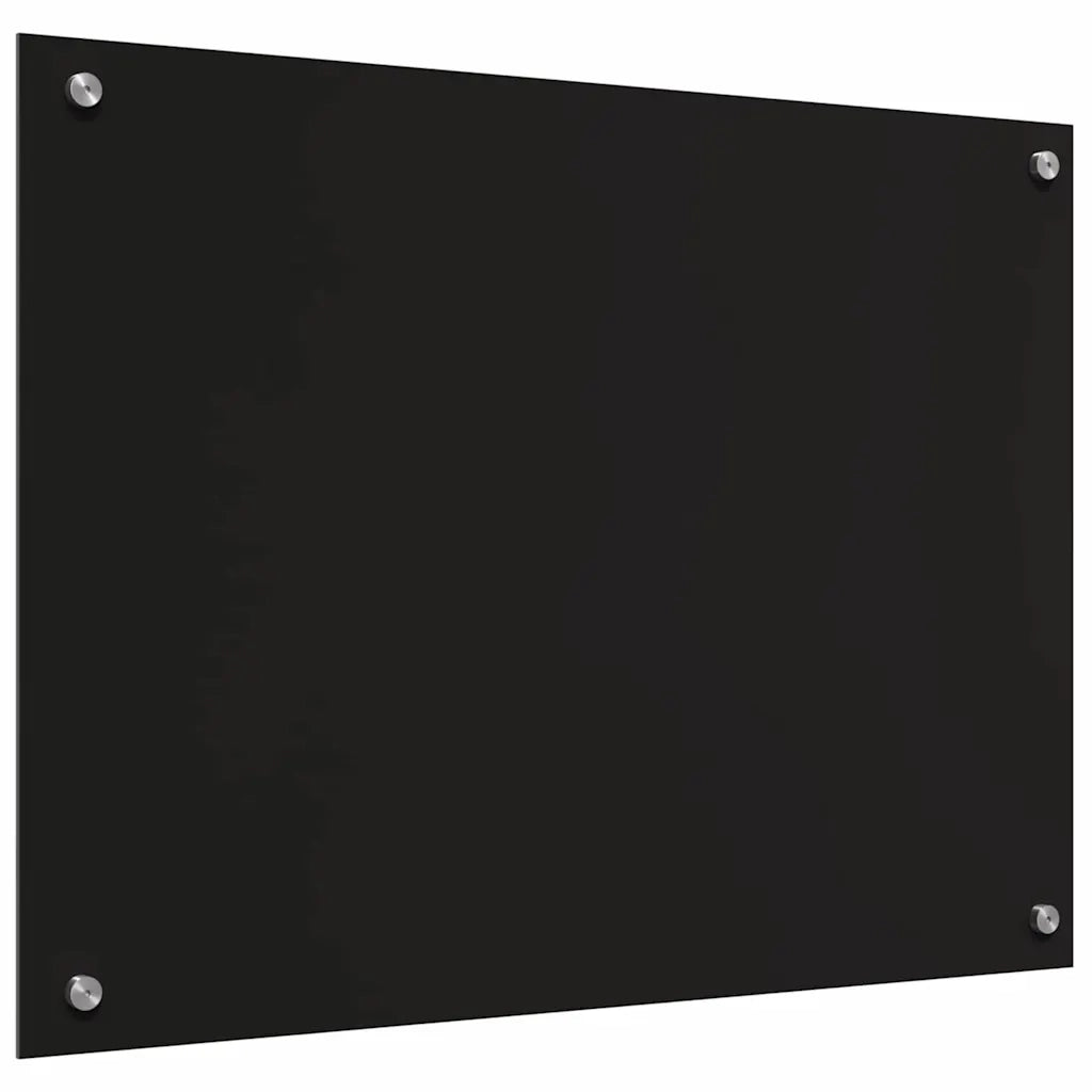 Rivestimento da Cucina 2 pz-Set di 2 Paraschizzi per Cucina Nero 80 x 60 cm vetro temperato