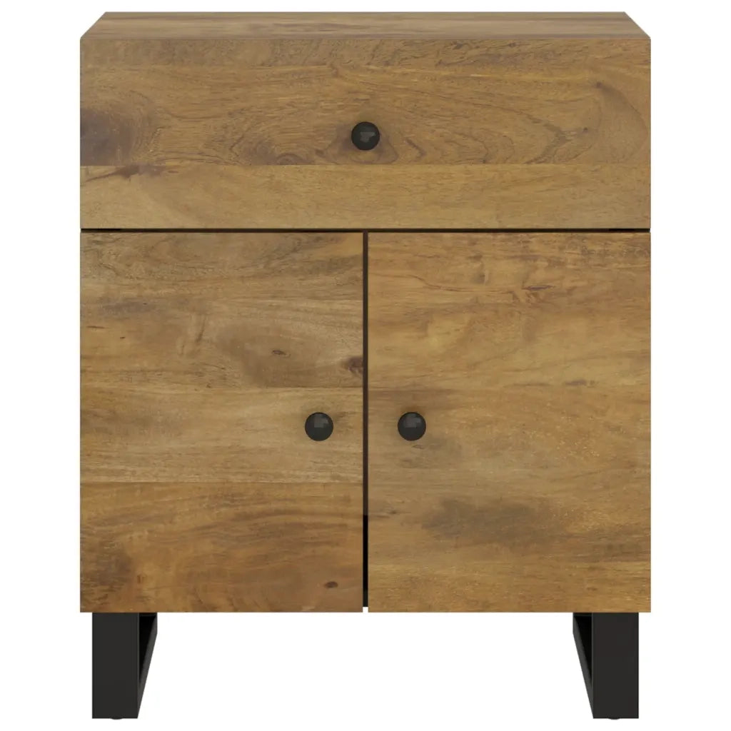 Comodino 50x33x60cm Legno Massello di Mango e Legno Multistrato 350671