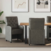 Sedie da Pranzo con Ruote con ruote 2 pcs Nero 58 x 67 x 97 cm