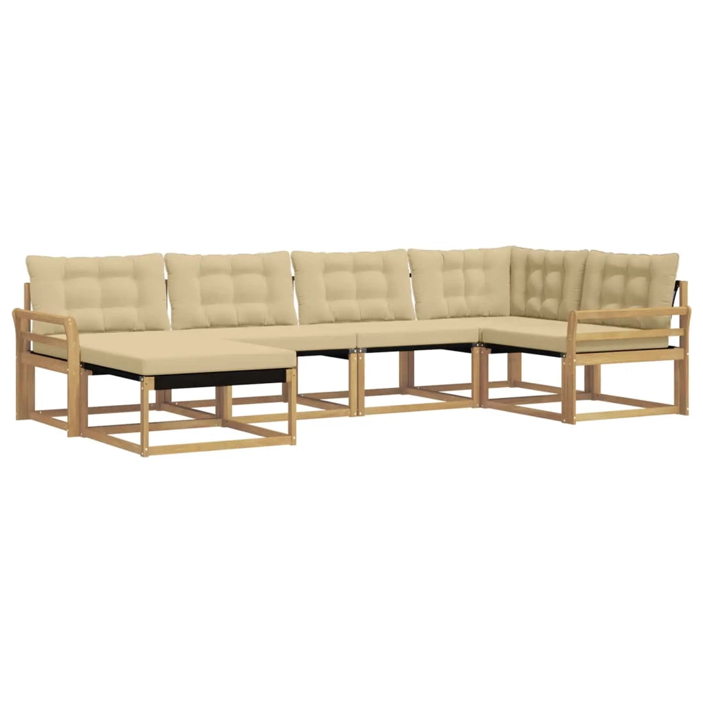 Set di divani da esterno 6 pz Bianco e Beige 3388855