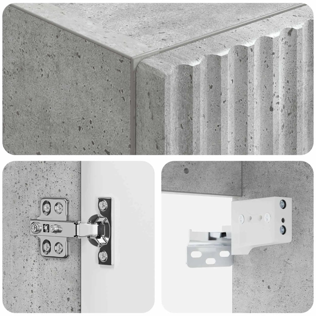 Mobiletto da Bagno a Muro Grigio Cemento 33 x 34,5 x 60 cm 890535