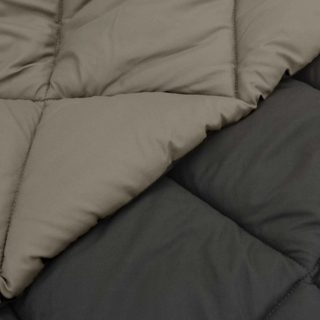 Piumone | Duvet Completo Annuale Grigio chiaro e Antracite 140 x 200 cm