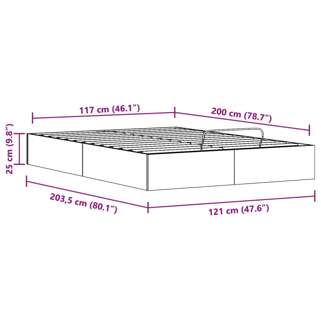 Telaio del Letto Ottomano con Ripostiglio Naturale 120 x 200 cm 3418783