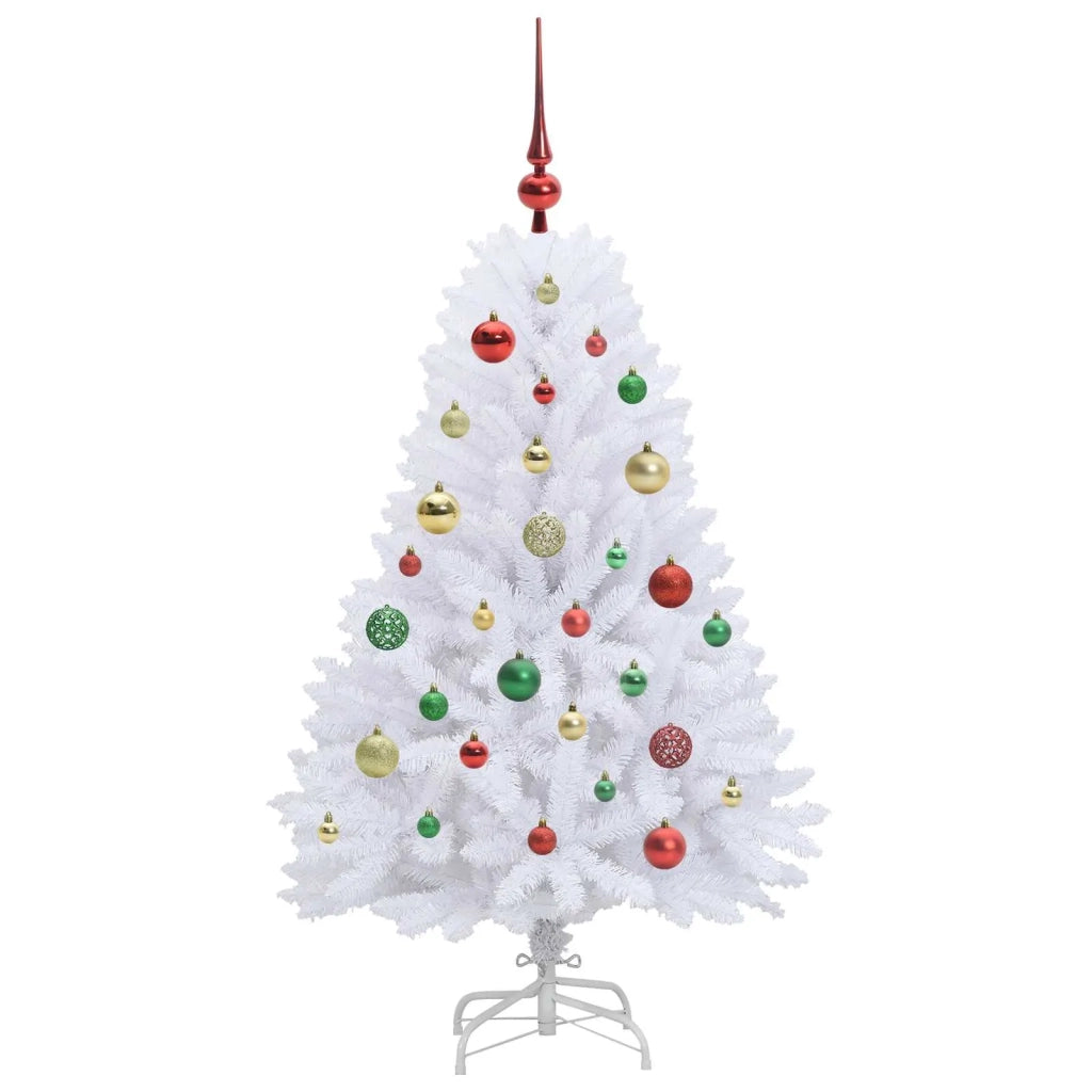 Albero di Natale Artificiale-Albero Natalizio con Rami Pieghevoli Bianco 120 cm 405586