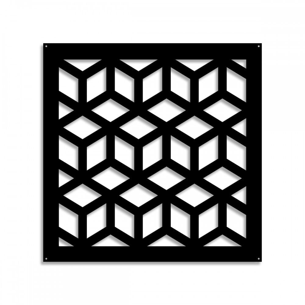 CUBO - Pannello in PVC traforato - Parasole Misura: 98x98 cm, Colore: nero