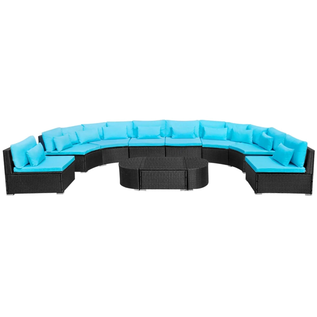 Set di Divani Rotondi 11 pcs Blu polyrattan 42399