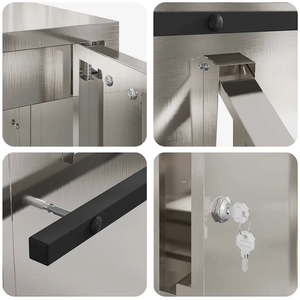 cassetta postalepastkastei con porta Argento 30 x 20 x 55 cm CFW2991092