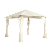 Gazebo da giardino 3x3m struttura in alluminio con tende scorrevoli,