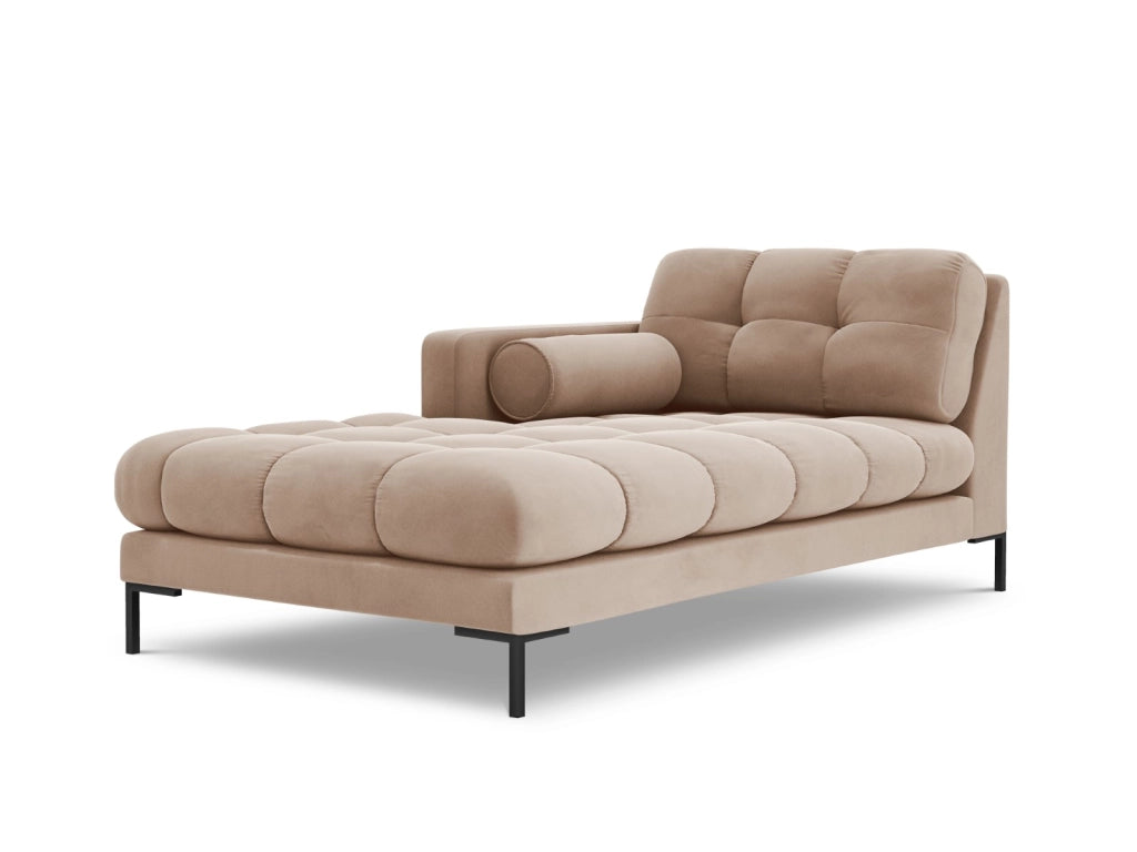 Cosmopolitan Design - Chaise longue sinistra "Bali" in velluto beige 