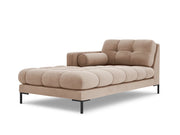 Cosmopolitan Design - Chaise longue sinistra "Bali" in velluto beige 