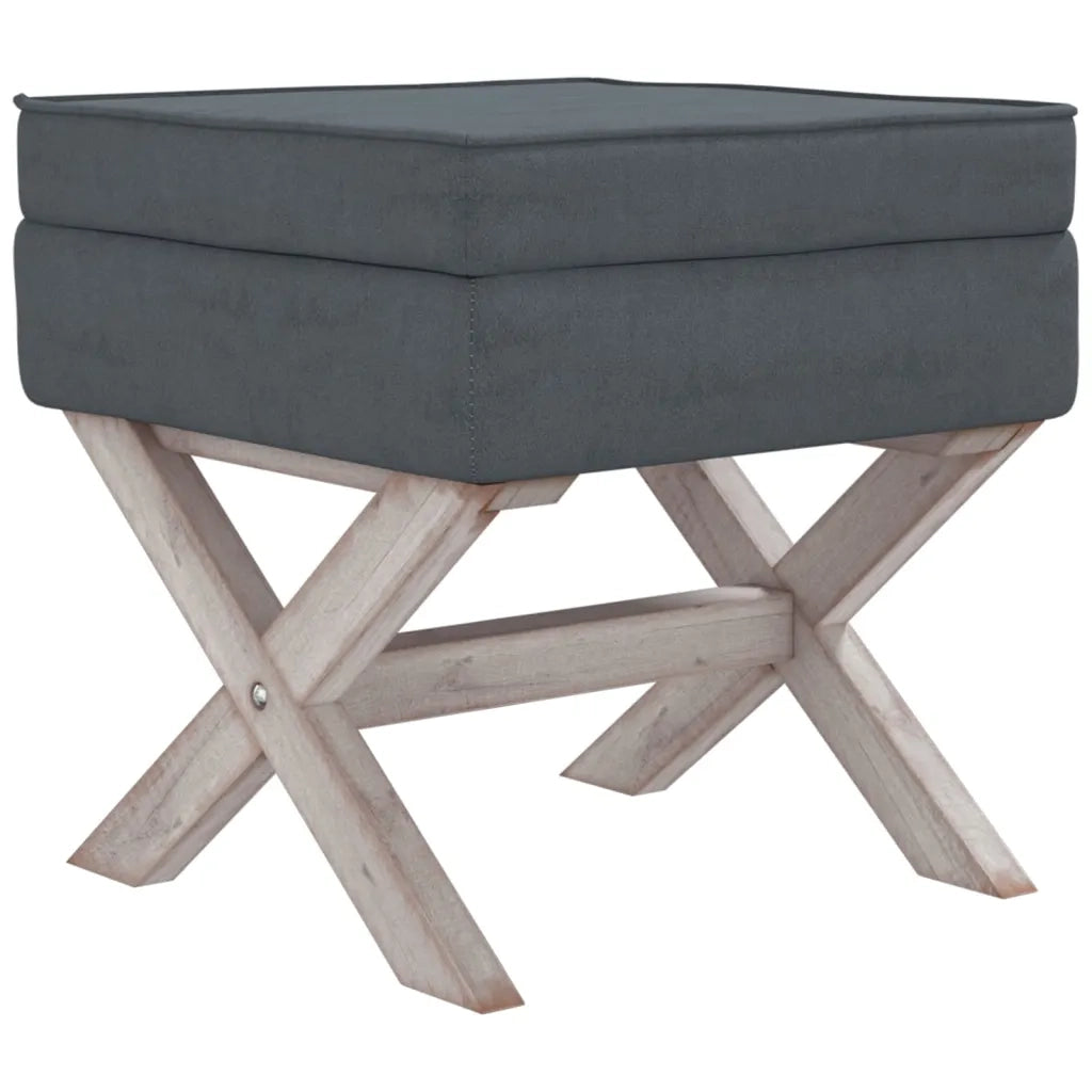 Sgabello Portaoggetti Grigio Scuro 45x45x49 cm in Velluto 344519