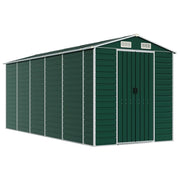 Casetta da giardino cabina ripostiglio casetta da esterno robusta casetta per attrezzi 191 x 470 x 198 cm acciaio zincato verde 02_0022351