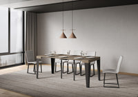 Consolle Allungabile 90-300x40x77 cm Flame Tortora Telaio Antracite