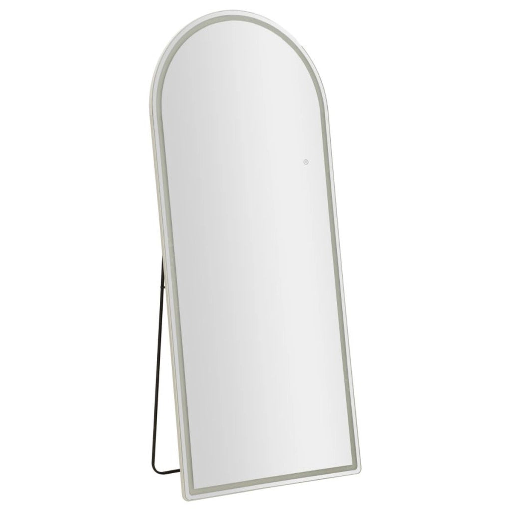 Specchio da terra ad arco con cornice illuminata a LED 77x177 cm