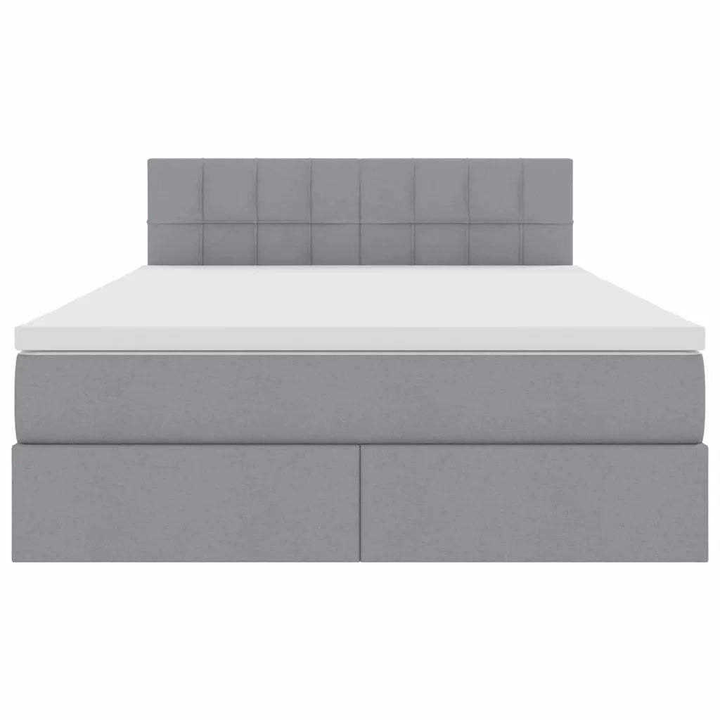 Letto con contenitore e materasso Grigio chiaro 140 x 190 cm 3370506