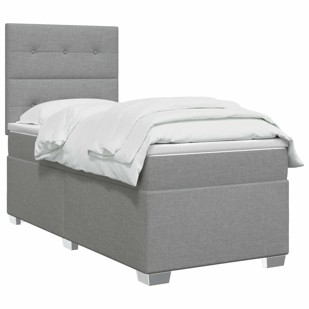 Letto box spring con materasso Grigio Chiaro 90 x 200 cm 3453318