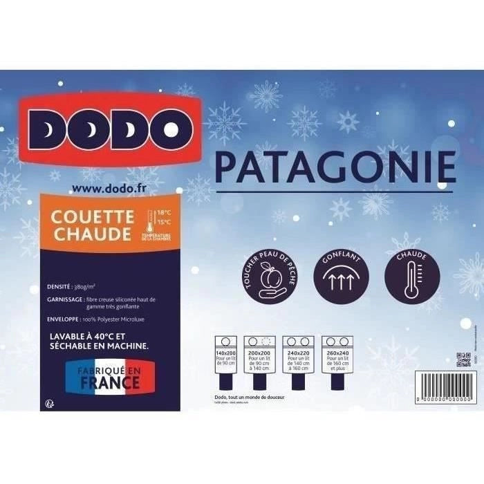 DODO Patagonia Piumino caldo bianco - 220 x 240 cm