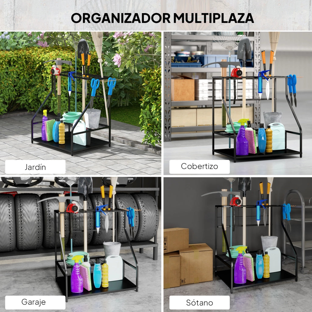 Organizer per Attrezzi da Giardino ¨C Zephmum ¨C Grigio 3 Livelli con Ganchi