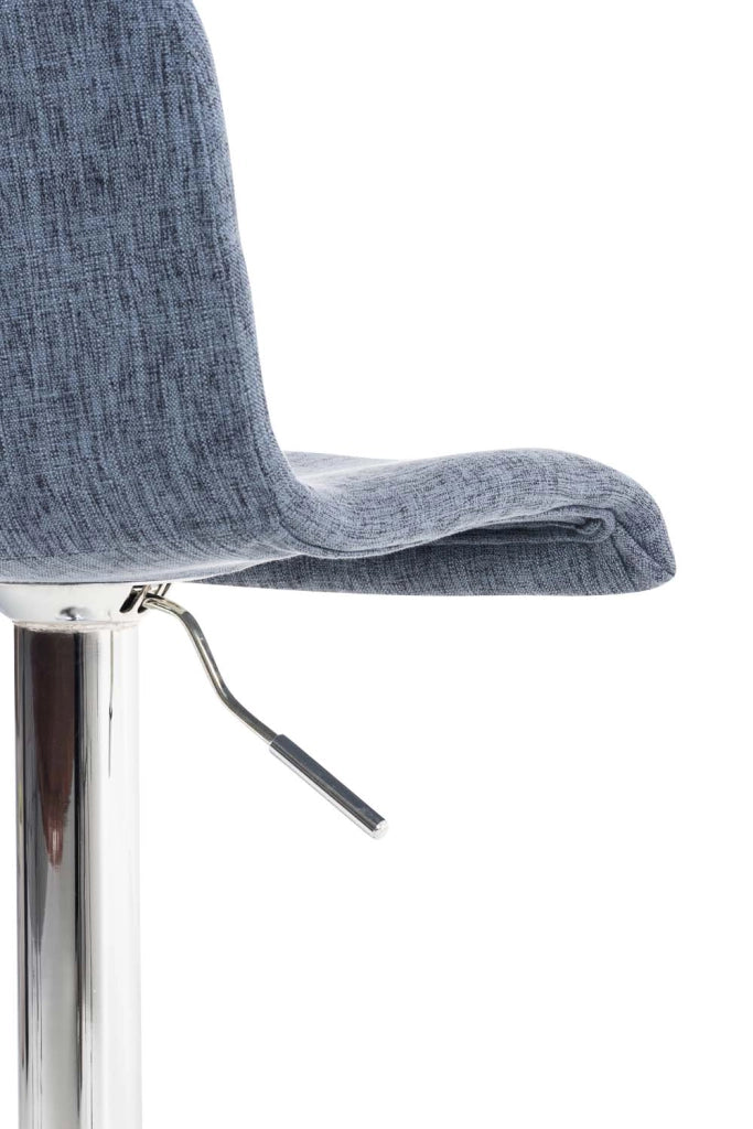 Sgabello HOVER in tessuto blu,Metallo in look cromato