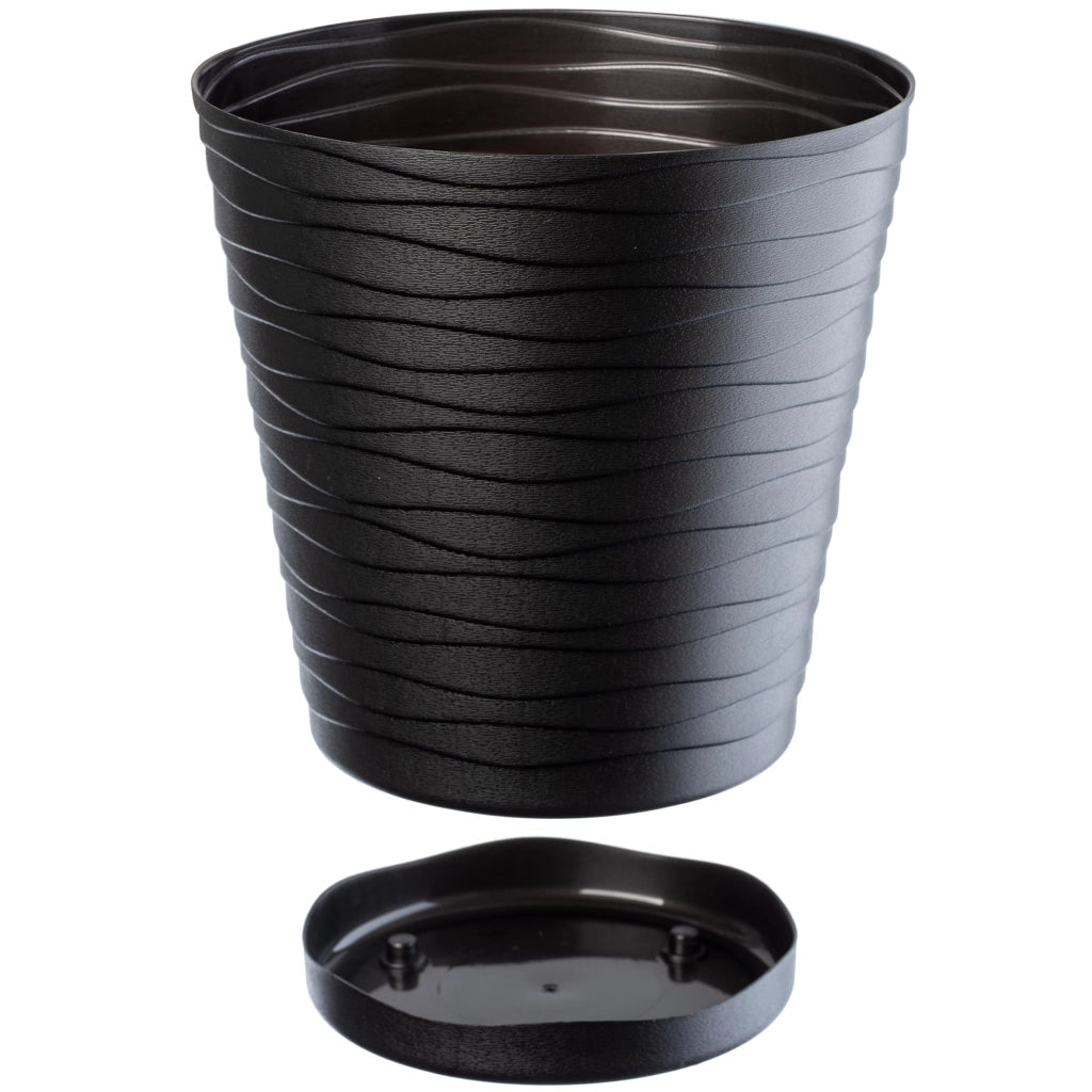 Vaso da fiori KADAX da 30 cm, con coperchio in plastica e supporto.