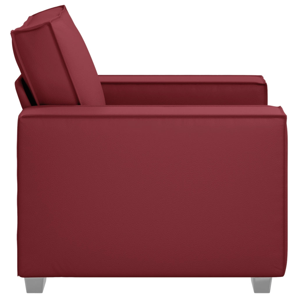 Poltrona  Rosso Vino 59 cm in Pelle Finta